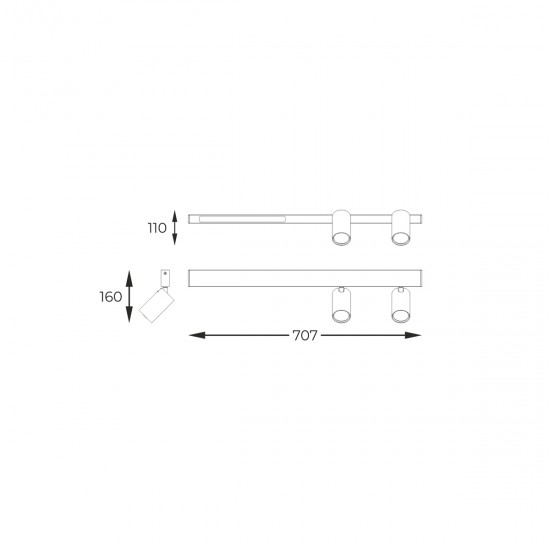 Lustra Spot MANNARI S230757203 Zumaline GU10, Negru, Polonia