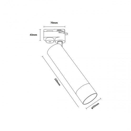 Downlight Sina 1 Faza LULU TRACK TLS005-BK Zumaline GU10, Negru, Polonia