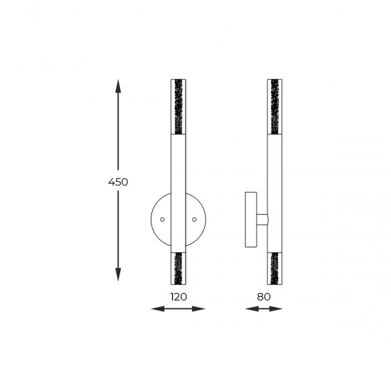 Aplica ONE W0461-02E-P7P7 Zumaline LED, Negru, Polonia
