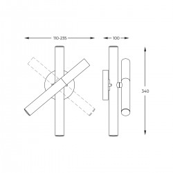 Aplica LOYA W0461-03N-P7SD Zumaline LED, Auriu, Polonia
