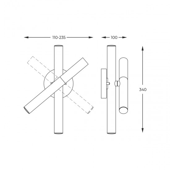 Aplica LOYA W0461-03N-P7SD Zumaline LED, Auriu, Polonia