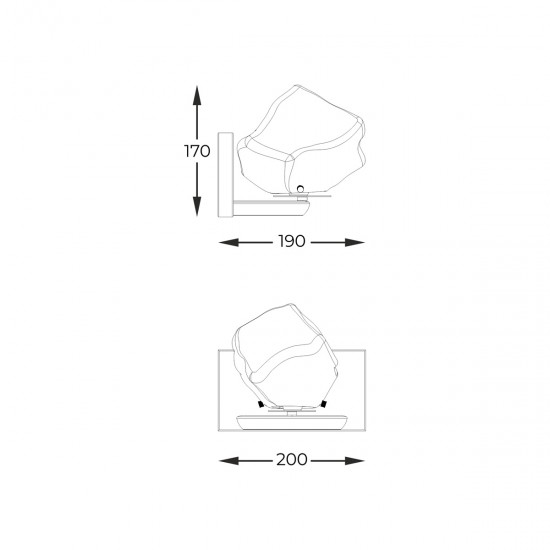 Aplica ROCK W0488-01A-U8AC Zumaline G9, Auriu, Polonia