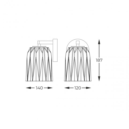 Aplica TAZZA W0590-01A-V7AC Zumaline E14, Auriu, Polonia