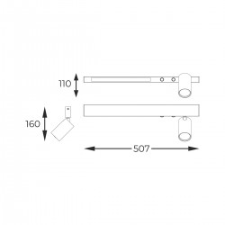 Aplica MANNARI W230757202 Zumaline GU10, Negru, Polonia